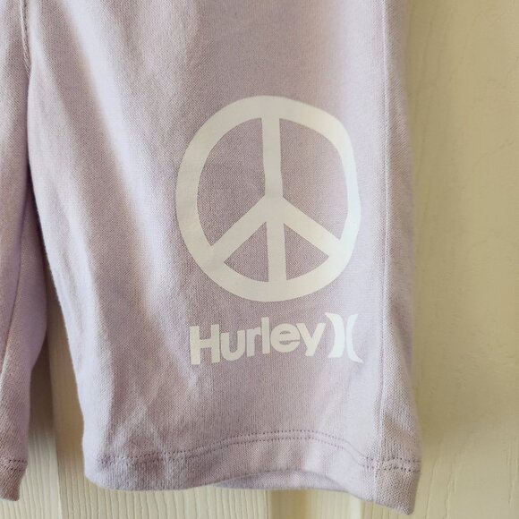 Children's Hurley Peace Sign Graphic Lilac Shorts Size 10 NWOT - Picture 2 of 6